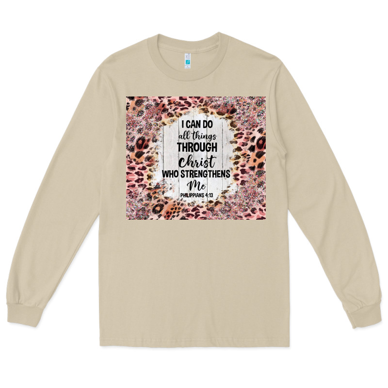 I Can Do All Things With Leopard And Glitter Long Sleeve Tee by TumblerDesignByShophia | Teevron