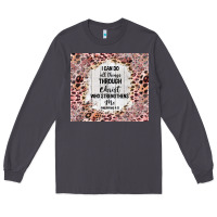 Smoke i can do all things with leopard and glitter Long Sleeve Tee - TumblerDesignByShophia
