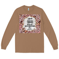 Toasted Coconut i can do all things with leopard and glitter Long Sleeve Tee - TumblerDesignByShophia