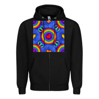 Black Pride lgbtq hearts and peace symbol seamless patte Zipper Hoodie - BundleAndBundleShop