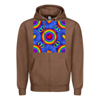 Chestnut Pride lgbtq hearts and peace symbol seamless patte Zipper Hoodie - BundleAndBundleShop