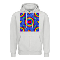 Dove Grey Pride lgbtq hearts and peace symbol seamless patte Zipper Hoodie - BundleAndBundleShop