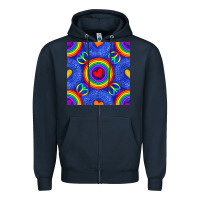 Navy Pride lgbtq hearts and peace symbol seamless patte Zipper Hoodie - BundleAndBundleShop