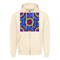 Sandshell Pride lgbtq hearts and peace symbol seamless patte Zipper Hoodie - BundleAndBundleShop