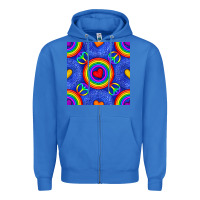 True Royal Pride lgbtq hearts and peace symbol seamless patte Zipper Hoodie - BundleAndBundleShop