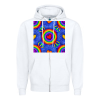 White Pride lgbtq hearts and peace symbol seamless patte Zipper Hoodie - BundleAndBundleShop