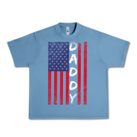 Pebble Blue Daddy American Flag Urban Heavy Tee - Bettercallsaul