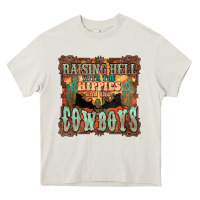 Cream raising hell with the hippies and the cowboys Heavy Core Tee - NancyCooperArtShop