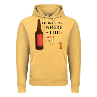 Vintage Mustard HOME IS WHERE THE WINE IS Vintage Hoodie - Bettercallsaul