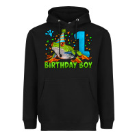 Black birthday boy frog age 1 Heavyweight Hoodie - LillyAllenDesigns