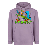Lavender birthday boy frog age 1 Heavyweight Hoodie - LillyAllenDesigns