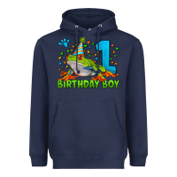 Navy birthday boy frog age 1 Heavyweight Hoodie - LillyAllenDesigns