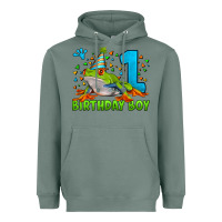 Sage birthday boy frog age 1 Heavyweight Hoodie - LillyAllenDesigns