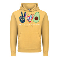 Vintage Mustard PEACE LOVE AVOCADOS Vintage Hoodie - Bettercallsaul
