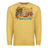 Antique Gold Thankful Blessed Kind Of Mess Premium Sweatshirt - CowhideDigitalArt