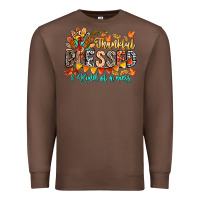 Chestnut Thankful Blessed Kind Of Mess Premium Sweatshirt - CowhideDigitalArt