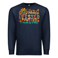Navy Thankful Blessed Kind Of Mess Premium Sweatshirt - CowhideDigitalArt