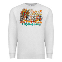 Oatmeal Heather Thankful Blessed Kind Of Mess Premium Sweatshirt - CowhideDigitalArt