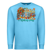 Ocean Blue Thankful Blessed Kind Of Mess Premium Sweatshirt - CowhideDigitalArt