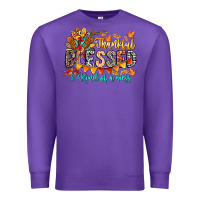 Purple Thankful Blessed Kind Of Mess Premium Sweatshirt - CowhideDigitalArt