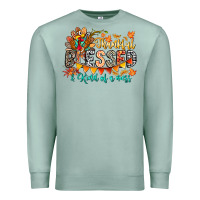 Seafoam Thankful Blessed Kind Of Mess Premium Sweatshirt - CowhideDigitalArt