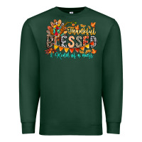 Sports Green Thankful Blessed Kind Of Mess Premium Sweatshirt - CowhideDigitalArt