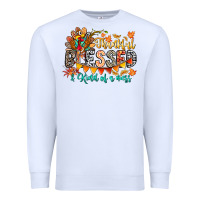 White Thankful Blessed Kind Of Mess Premium Sweatshirt - CowhideDigitalArt