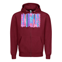 Burgundy Pink Easter Brushstrokes Zipper Hoodie - BundleAndBundleShop