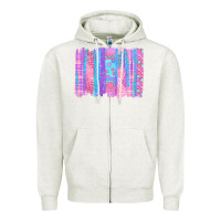 Oatmeal Heather Pink Easter Brushstrokes Zipper Hoodie - BundleAndBundleShop