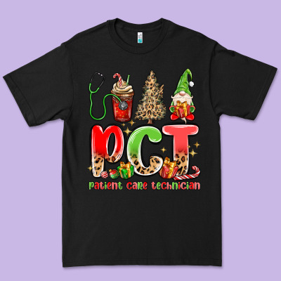 Pct Patient Care Technician Christmas Premium Tee Designed By Maliassmallbusiness