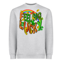 Heather Grey St. Patrick's Day Feeling lucky Heavyweight Sweatshirt - CowGirlArtShop