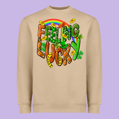 St. Patrick's Day Feeling Lucky Heavyweight Sweatshirt Designed By Cowgirlartshop
