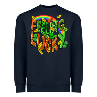 Navy St. Patrick's Day Feeling lucky Heavyweight Sweatshirt - CowGirlArtShop