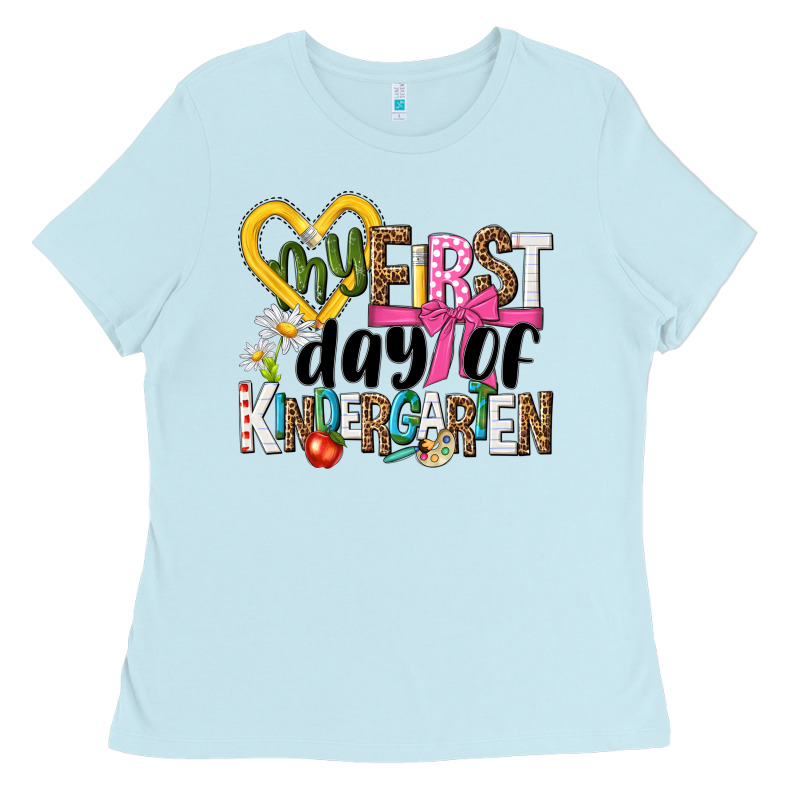 My First Day Of Kindergarten Ladies Tee by NancyCooperArtShop | Teevron