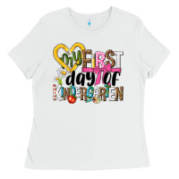 White my first day of kindergarten Ladies Tee - NancyCooperArtShop