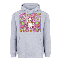 Heather Grey Easter Bunny Heavyweight Hoodie - CowhideDigitalArt