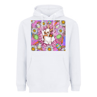 White Easter Bunny Heavyweight Hoodie - CowhideDigitalArt