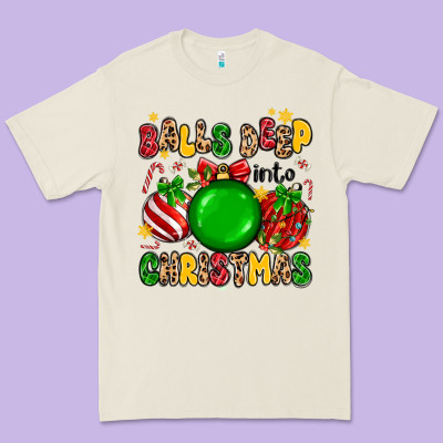 Balls Deep Into Christmas Premium Tee Designed By Maliassmallbusiness
