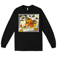 Black happy fall y'all teeth Long Sleeve Tee - TumblerDesignByShophia