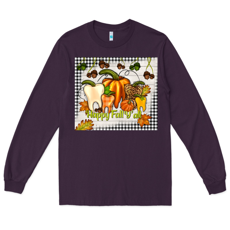 Happy Fall Y'all Teeth Long Sleeve Tee by TumblerDesignByShophia | Teevron