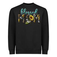 Black Blessed mom sunflower mother's day Heavyweight Sweatshirt - HowdyJamesFarm