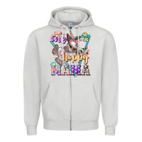 Dove Grey one hoppy mama Zipper Hoodie - FaDigitalArtStudio