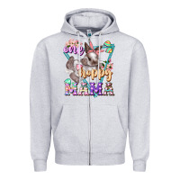 Heather Grey one hoppy mama Zipper Hoodie - FaDigitalArtStudio