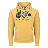 Vintage Mustard PEACE LOVE AVOCADOS Vintage Hoodie - Bettercallsaul