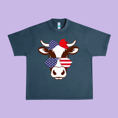 Cow 4th Of July Independence Day Urban Heavy Tee Designed By Bettercallsaul