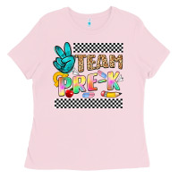 Bubblegum Pink team pre k Ladies Tee - NancyCooperArtShop