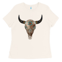 Bone Leopard Bull Skull Ladies Tee - Jasminsmagicworld