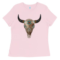 Bubblegum Pink Leopard Bull Skull Ladies Tee - Jasminsmagicworld