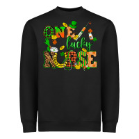 Black St. Patricks Day one lucky nurse Heavyweight Sweatshirt - HowdyJamesFarm