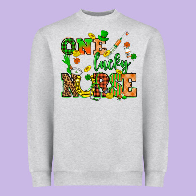 St. Patricks Day One Lucky Nurse Heavyweight Sweatshirt Designed By Howdyjamesfarm